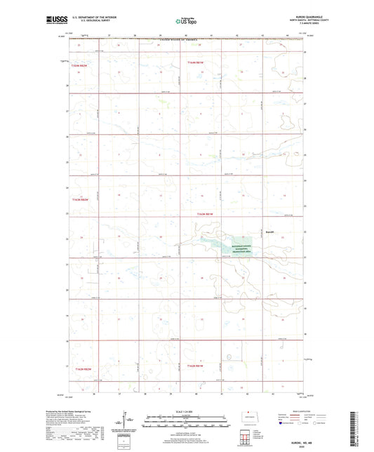 Kuroki North Dakota US Topo Map Image
