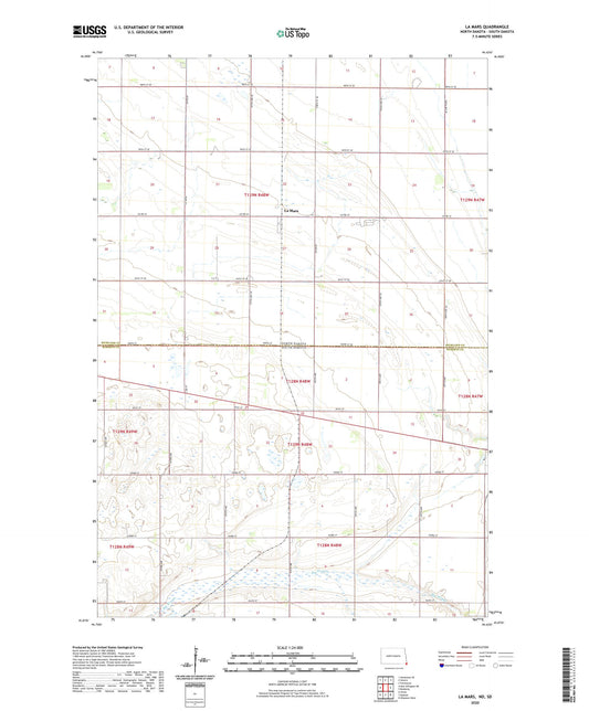 La Mars North Dakota US Topo Map Image
