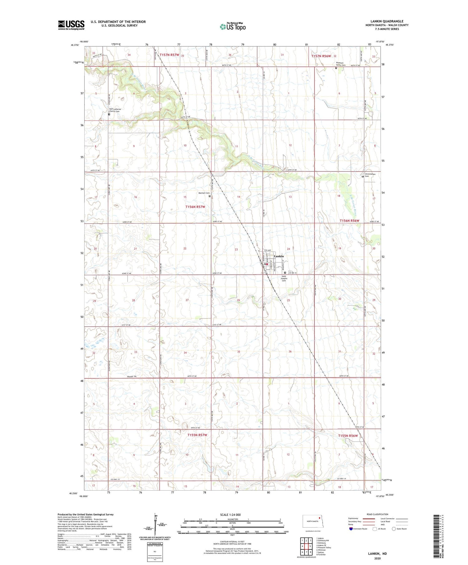 Lankin North Dakota US Topo Map Image