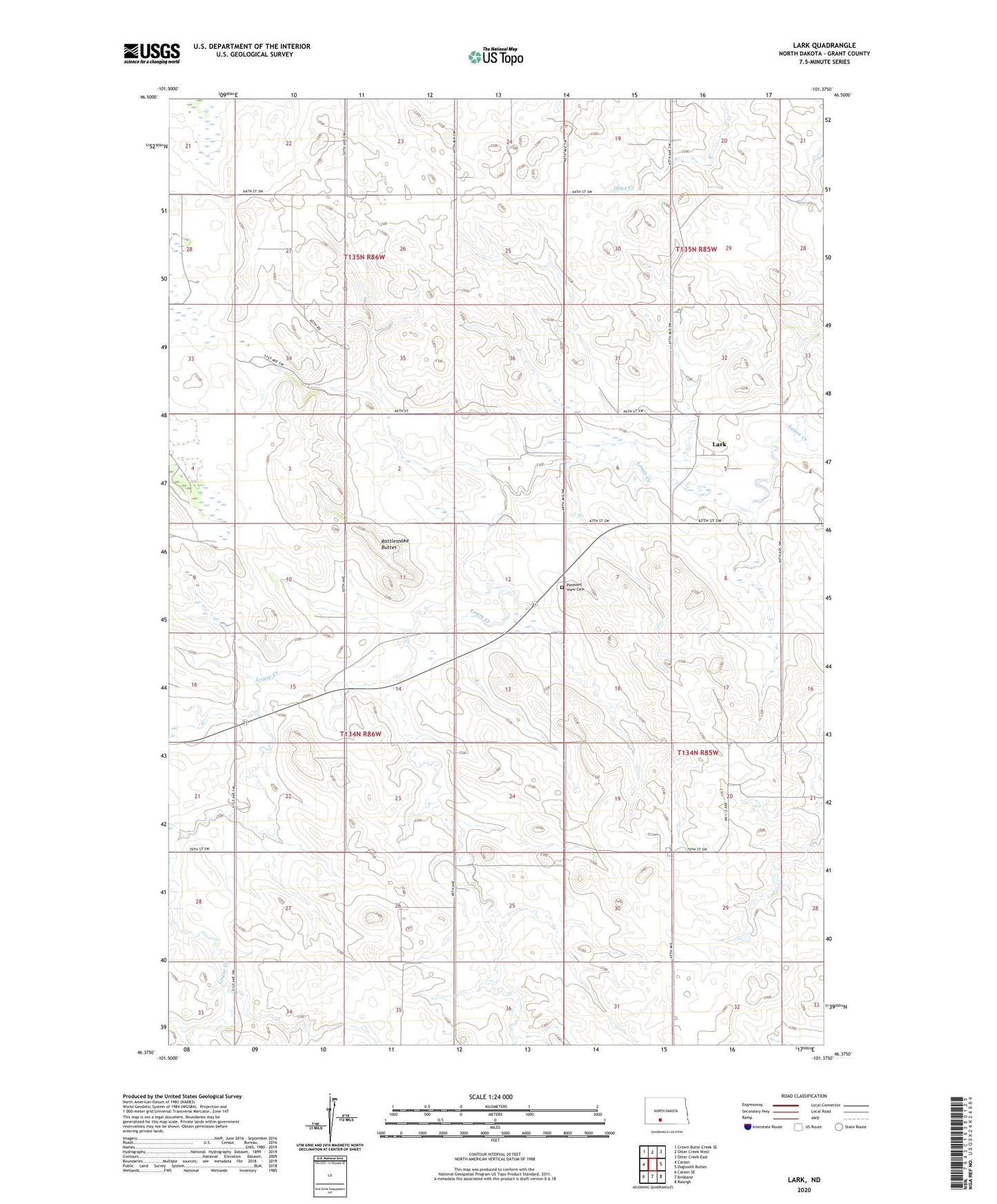 Lark North Dakota US Topo Map Image