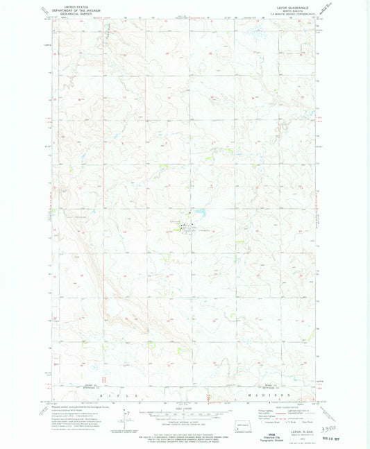 Classic USGS Lefor North Dakota 7.5'x7.5' Topo Map Image