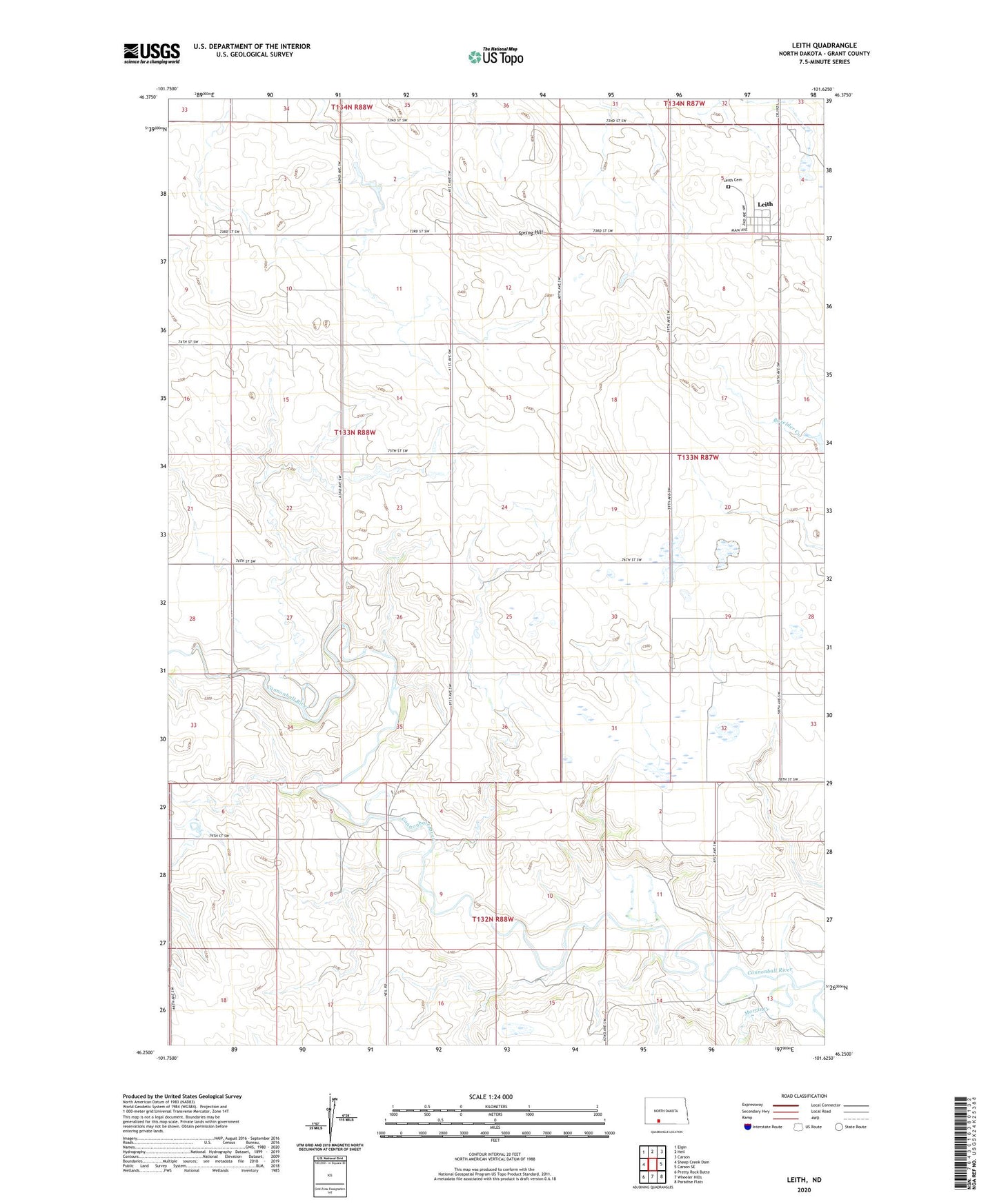 Leith North Dakota US Topo Map Image