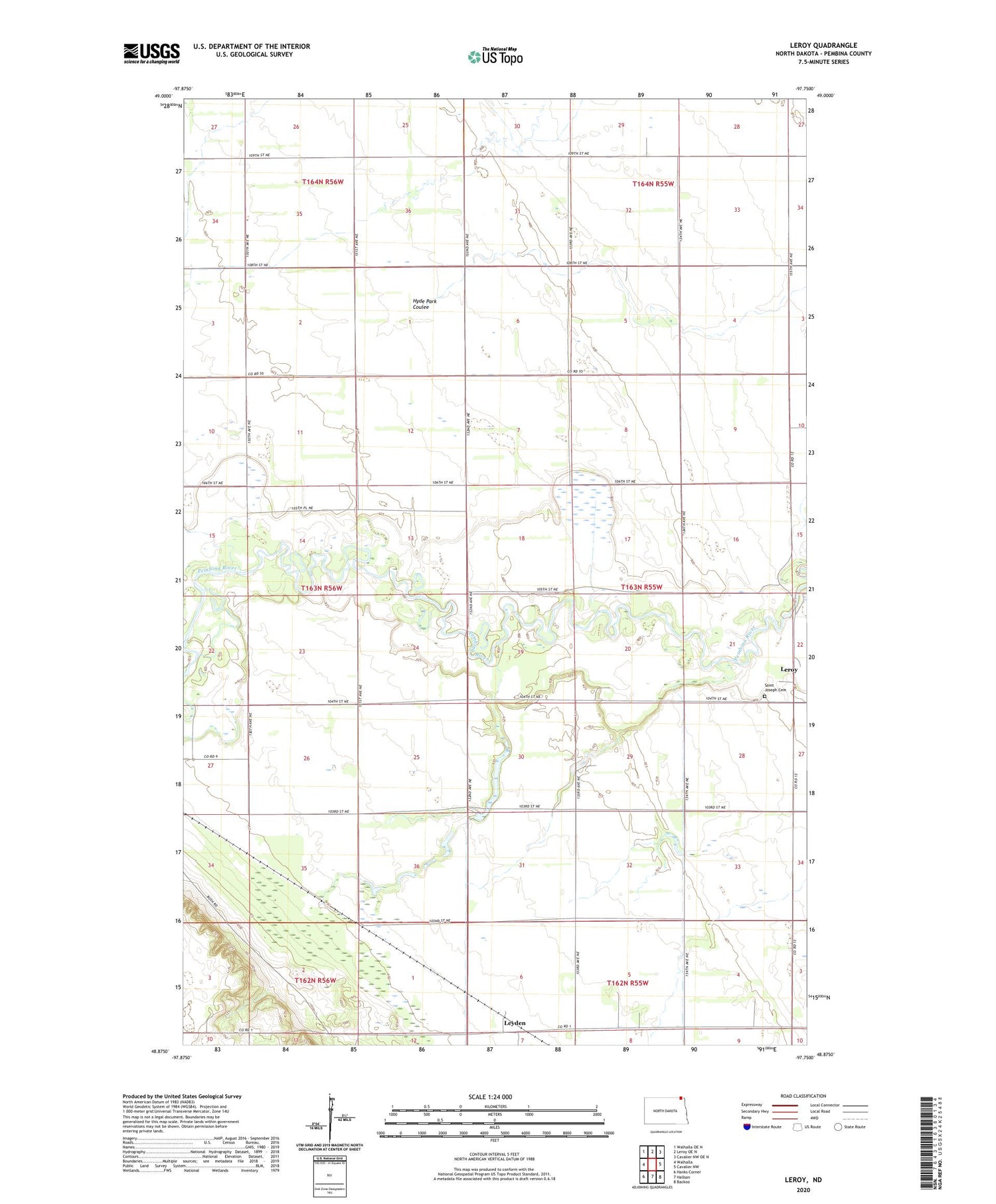 Leroy North Dakota US Topo Map Image