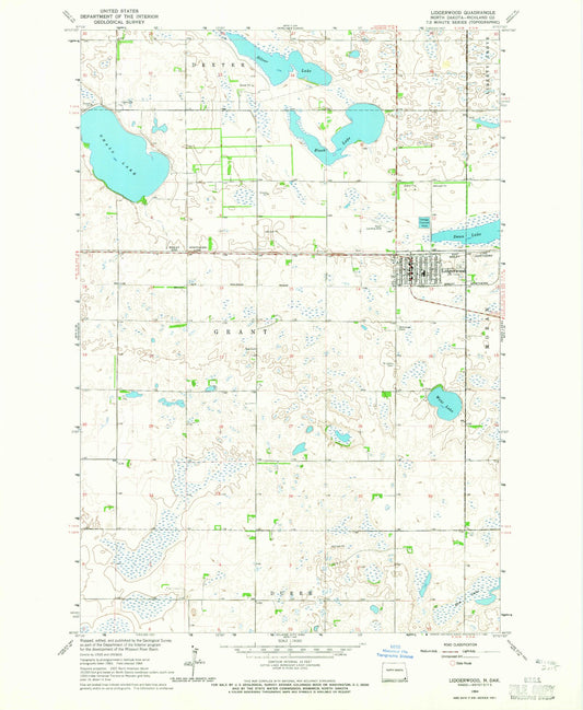 Classic USGS Lidgerwood North Dakota 7.5'x7.5' Topo Map Image