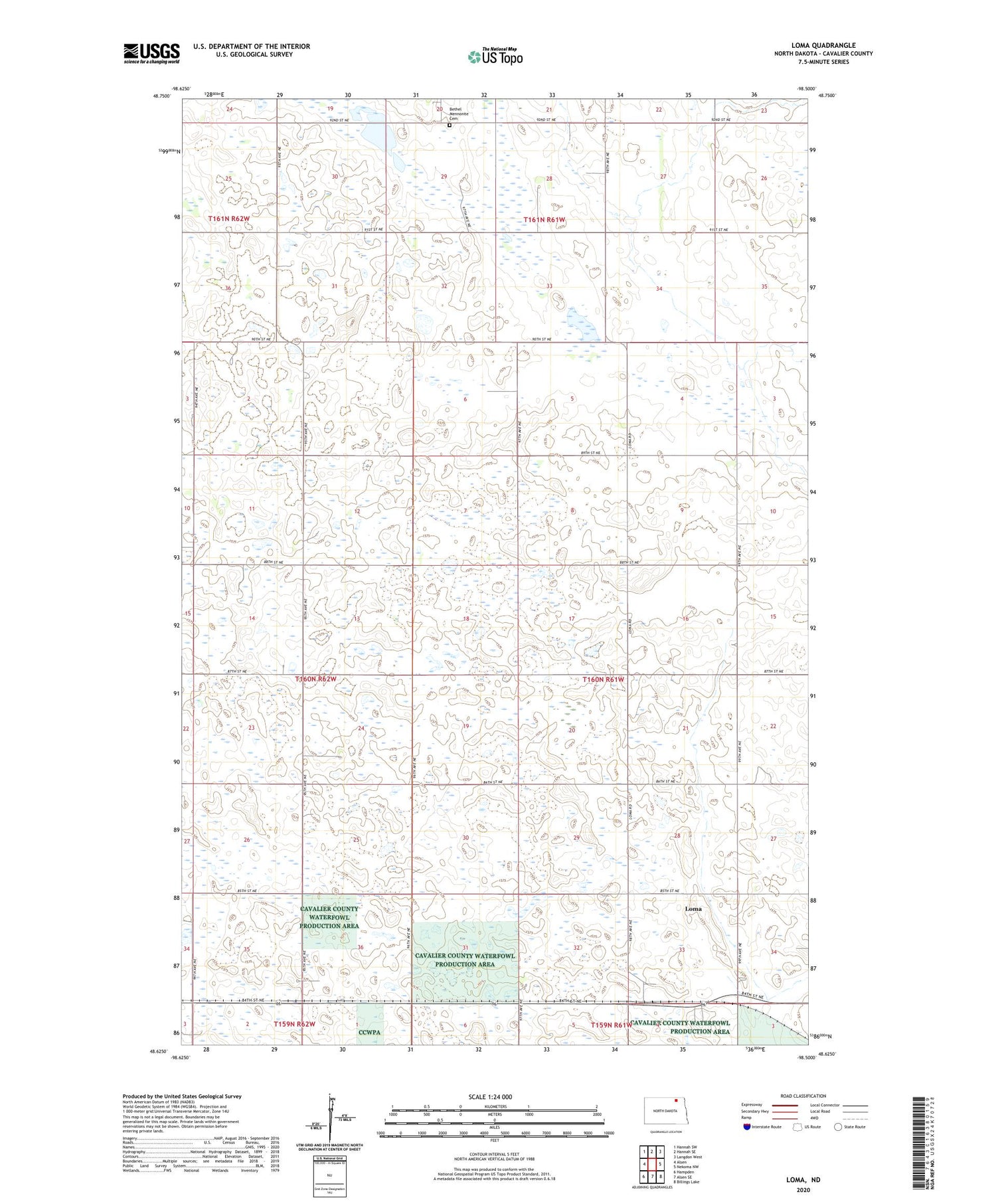 Loma North Dakota US Topo Map Image