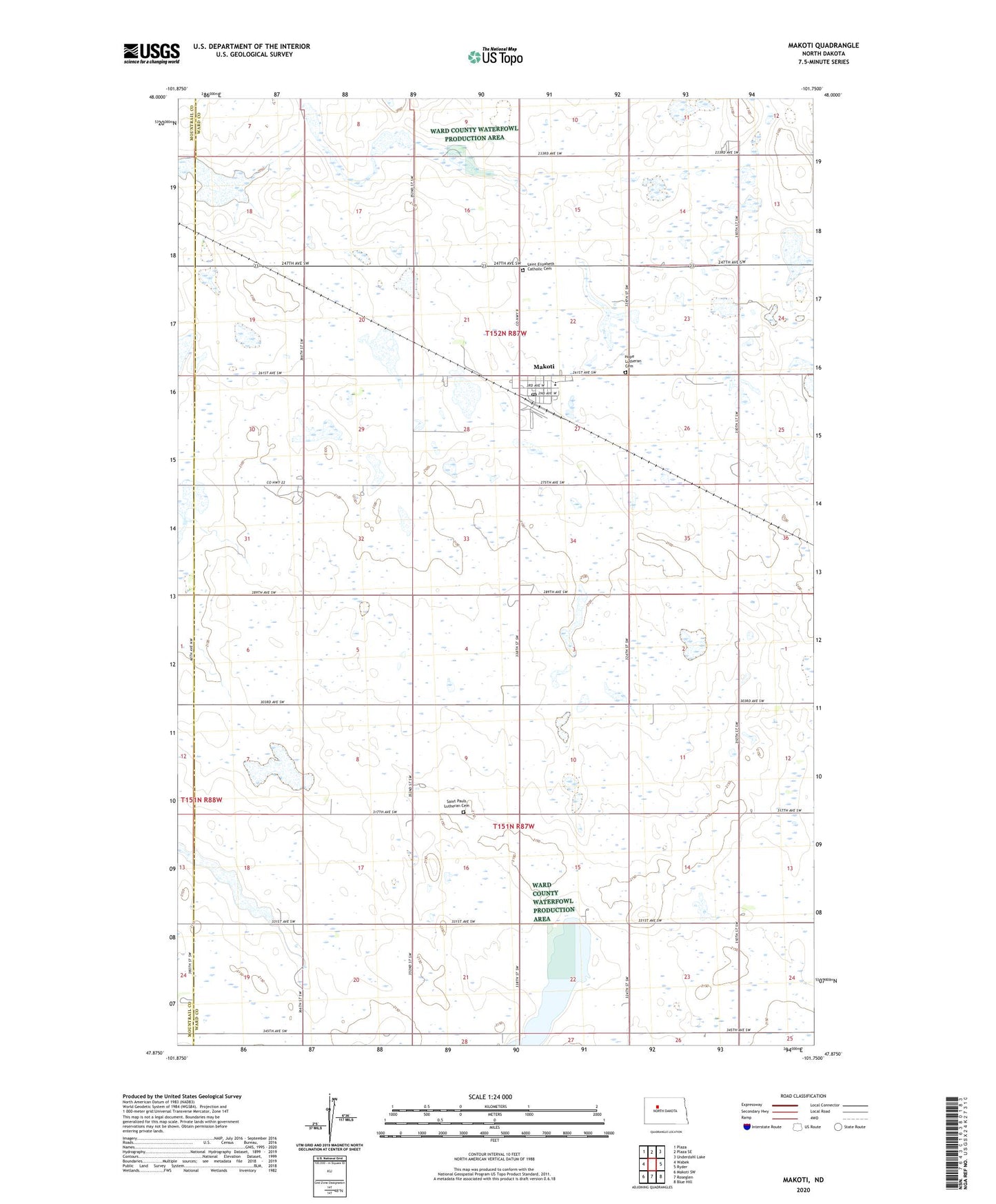 Makoti North Dakota US Topo Map Image