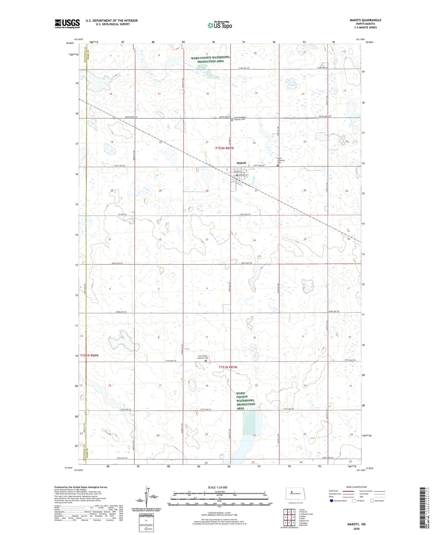 Makoti North Dakota US Topo Map Image