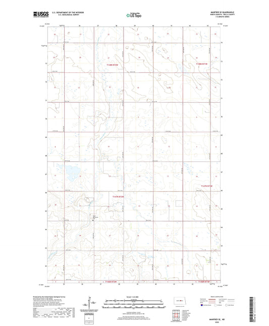 Manfred SE North Dakota US Topo Map Image