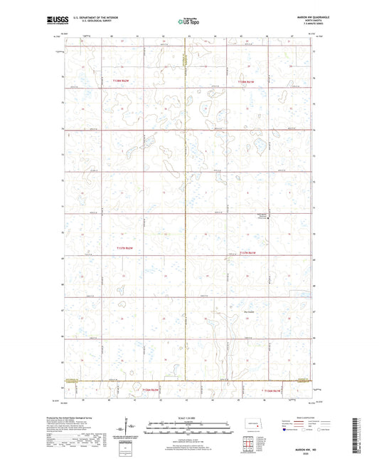 Marion NW North Dakota US Topo Map Image