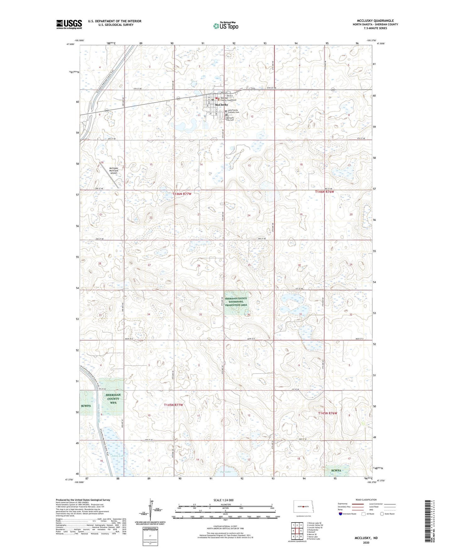 McClusky North Dakota US Topo Map Image