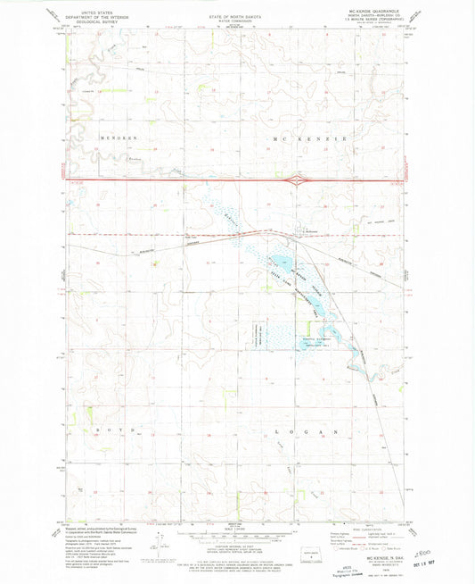 Classic USGS McKenzie North Dakota 7.5'x7.5' Topo Map Image