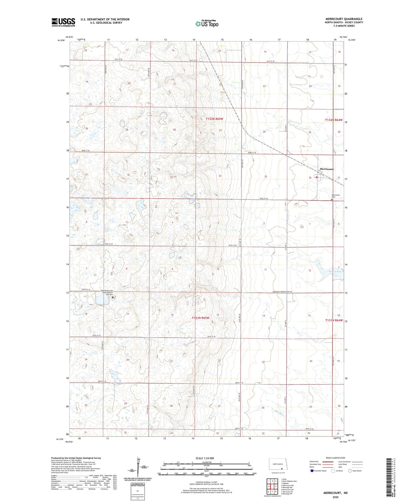 Merricourt North Dakota US Topo Map Image