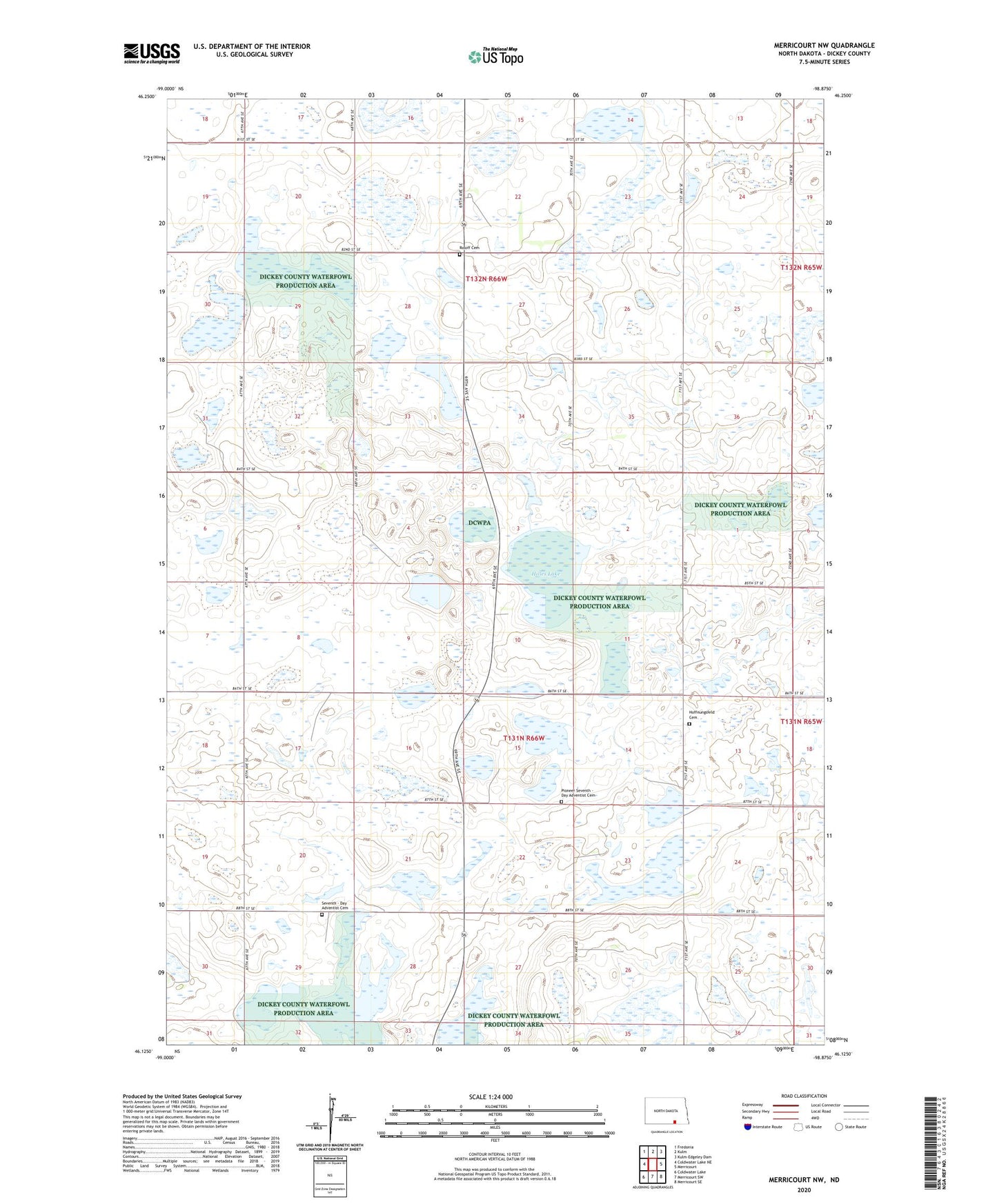 Merricourt NW North Dakota US Topo Map Image