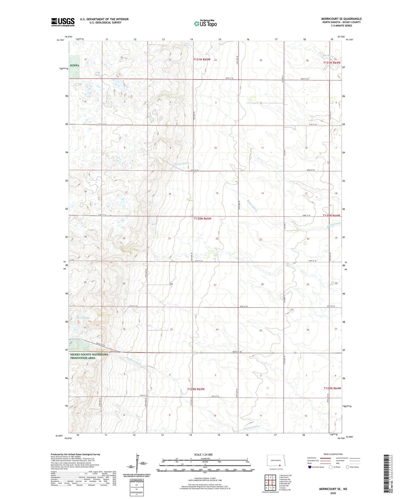 Merricourt SE North Dakota US Topo Map Image