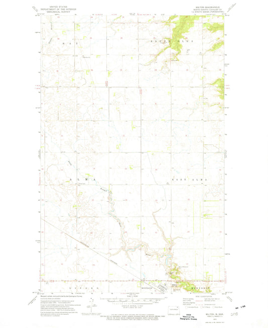 Classic USGS Milton North Dakota 7.5'x7.5' Topo Map Image