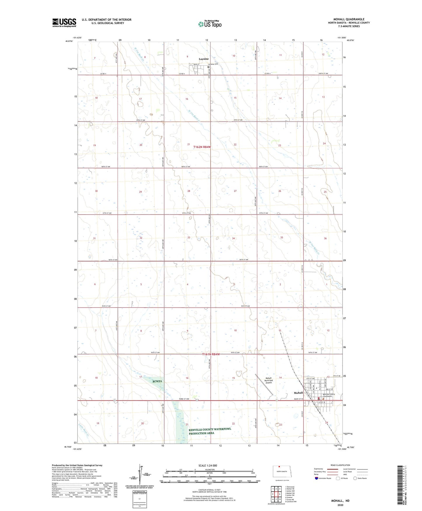 Mohall North Dakota US Topo Map Image