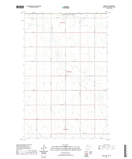 Mohall NE North Dakota US Topo Map Image