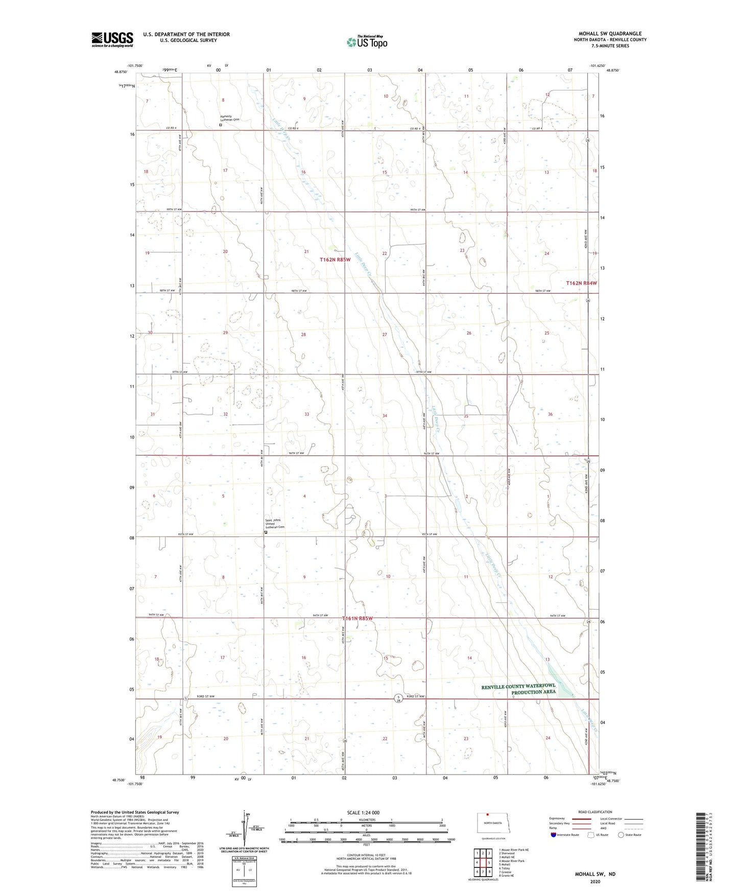 Mohall SW North Dakota US Topo Map Image