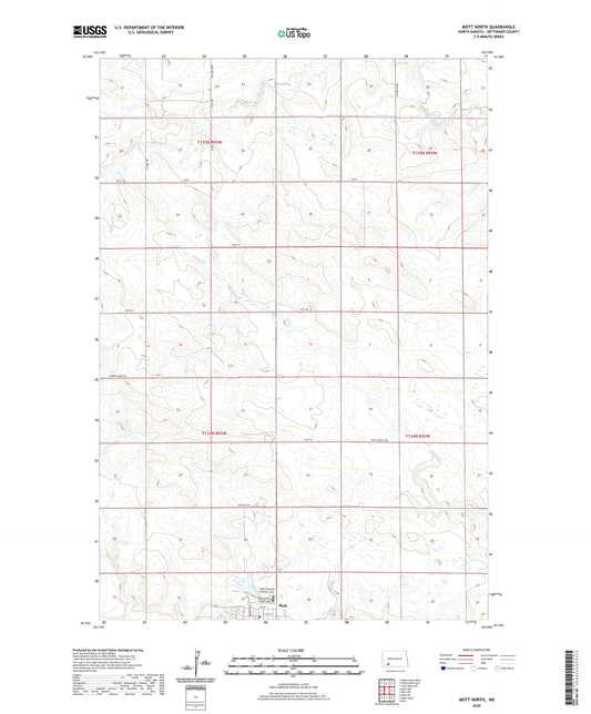 Mott North North Dakota US Topo Map Image