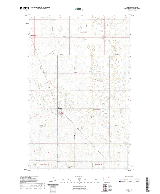 Munich North Dakota US Topo Map Image