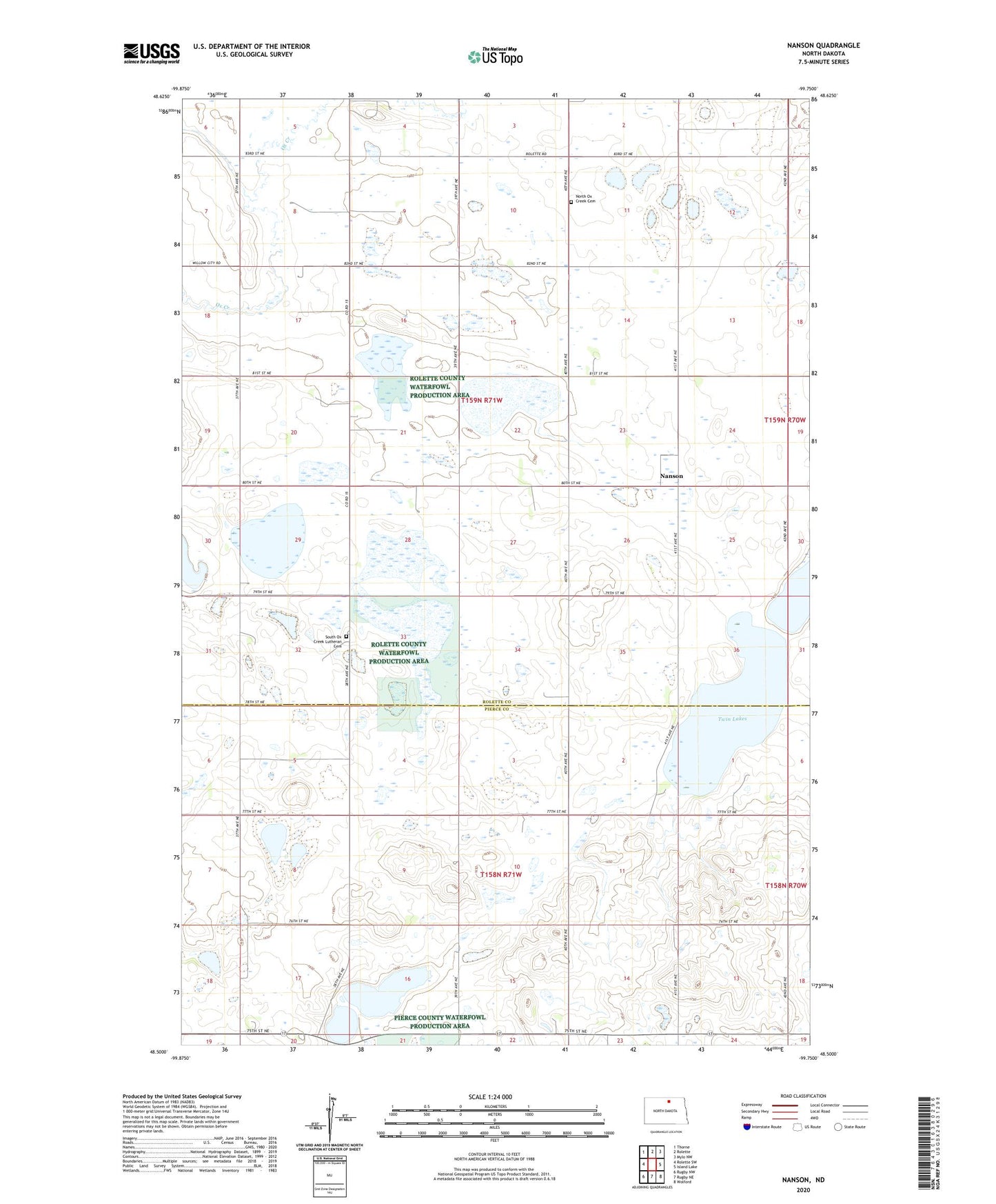 Nanson North Dakota US Topo Map Image