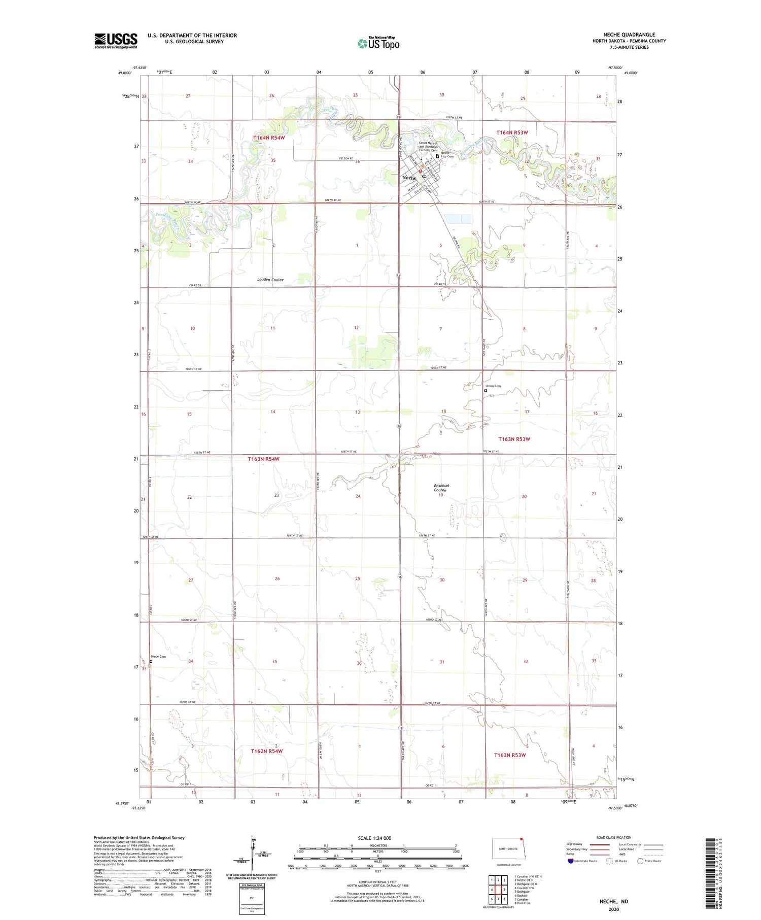 Neche North Dakota US Topo Map Image