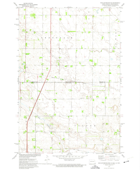 Classic USGS New Effington NE North Dakota 7.5'x7.5' Topo Map Image