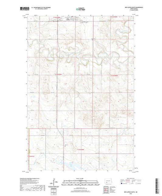New Leipzig South North Dakota US Topo Map Image