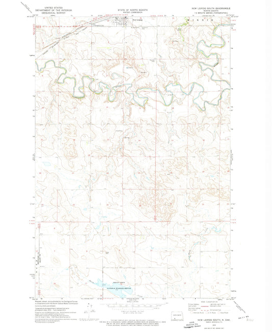 Classic USGS New Leipzig South North Dakota 7.5'x7.5' Topo Map Image