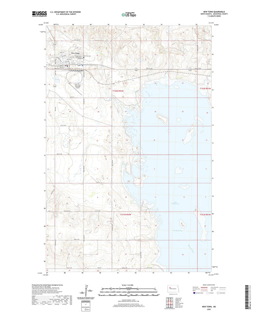 New Town North Dakota US Topo Map Image