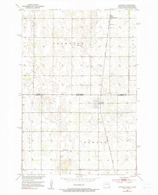 Classic USGS Newark South Dakota 7.5'x7.5' Topo Map Image