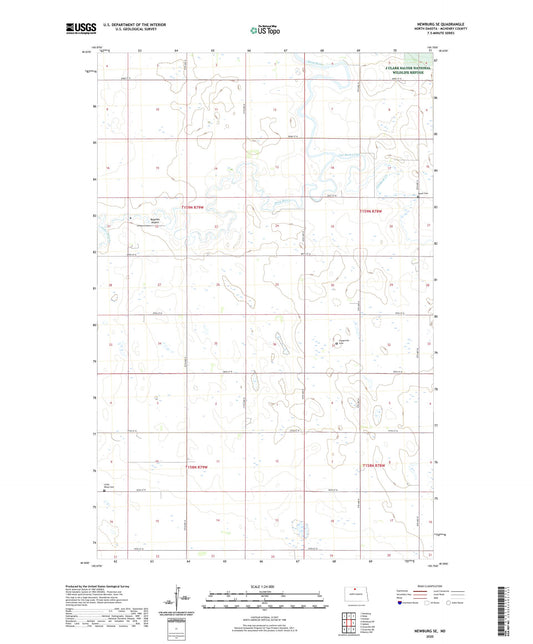Newburg SE North Dakota US Topo Map Image
