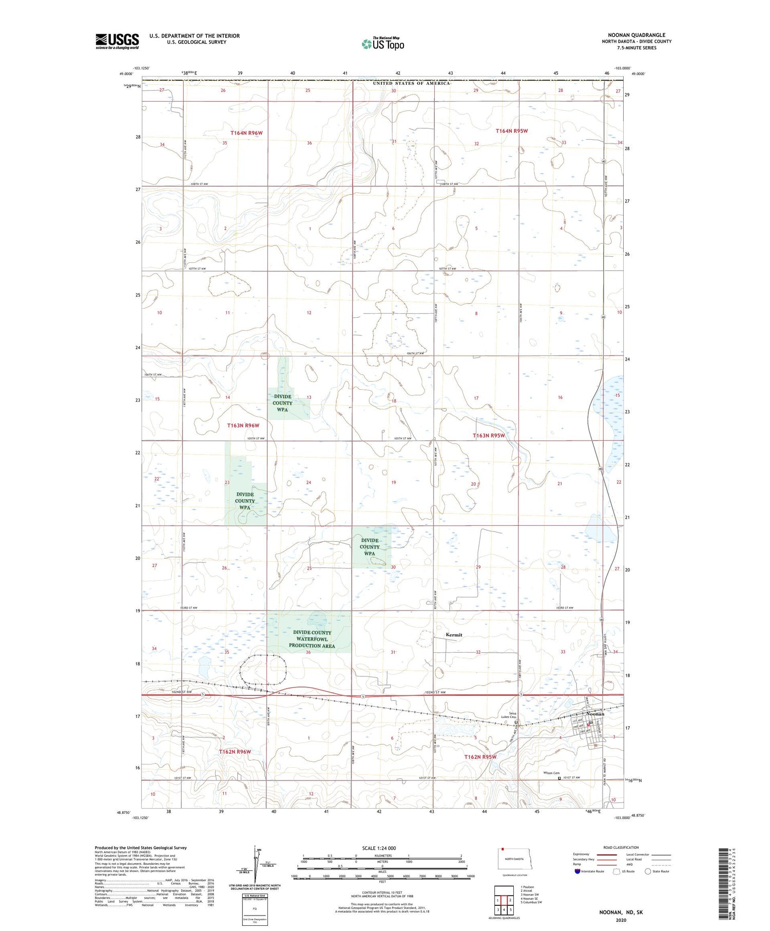 Noonan North Dakota US Topo Map Image