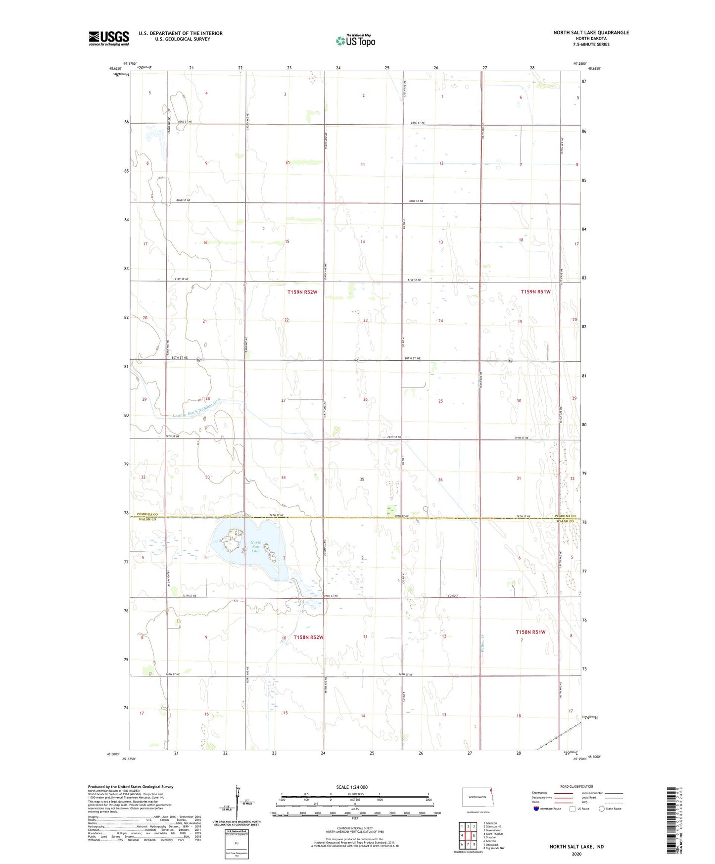North Salt Lake North Dakota US Topo Map Image
