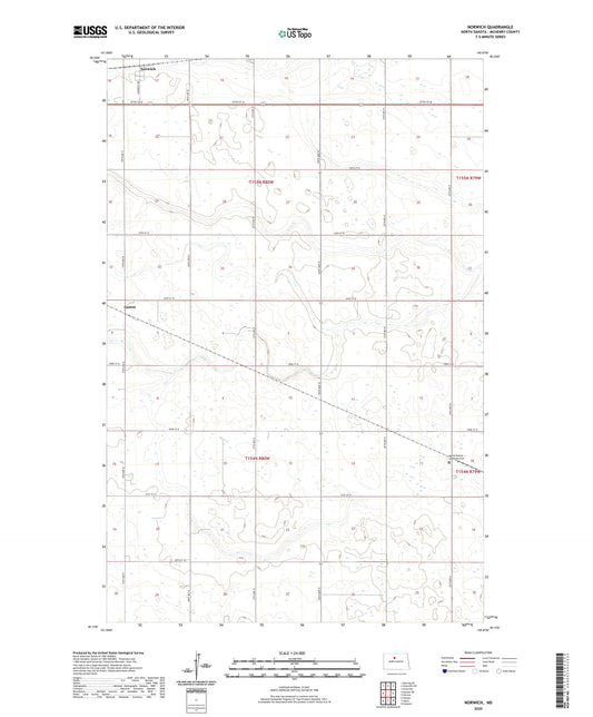 Norwich North Dakota US Topo Map Image