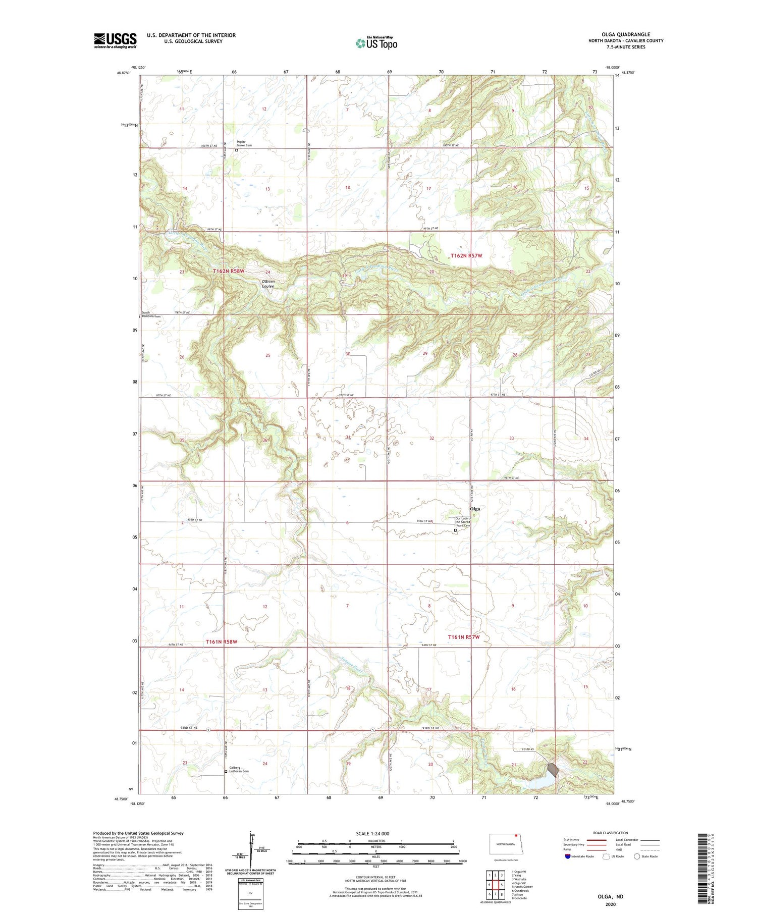 Olga North Dakota US Topo Map Image