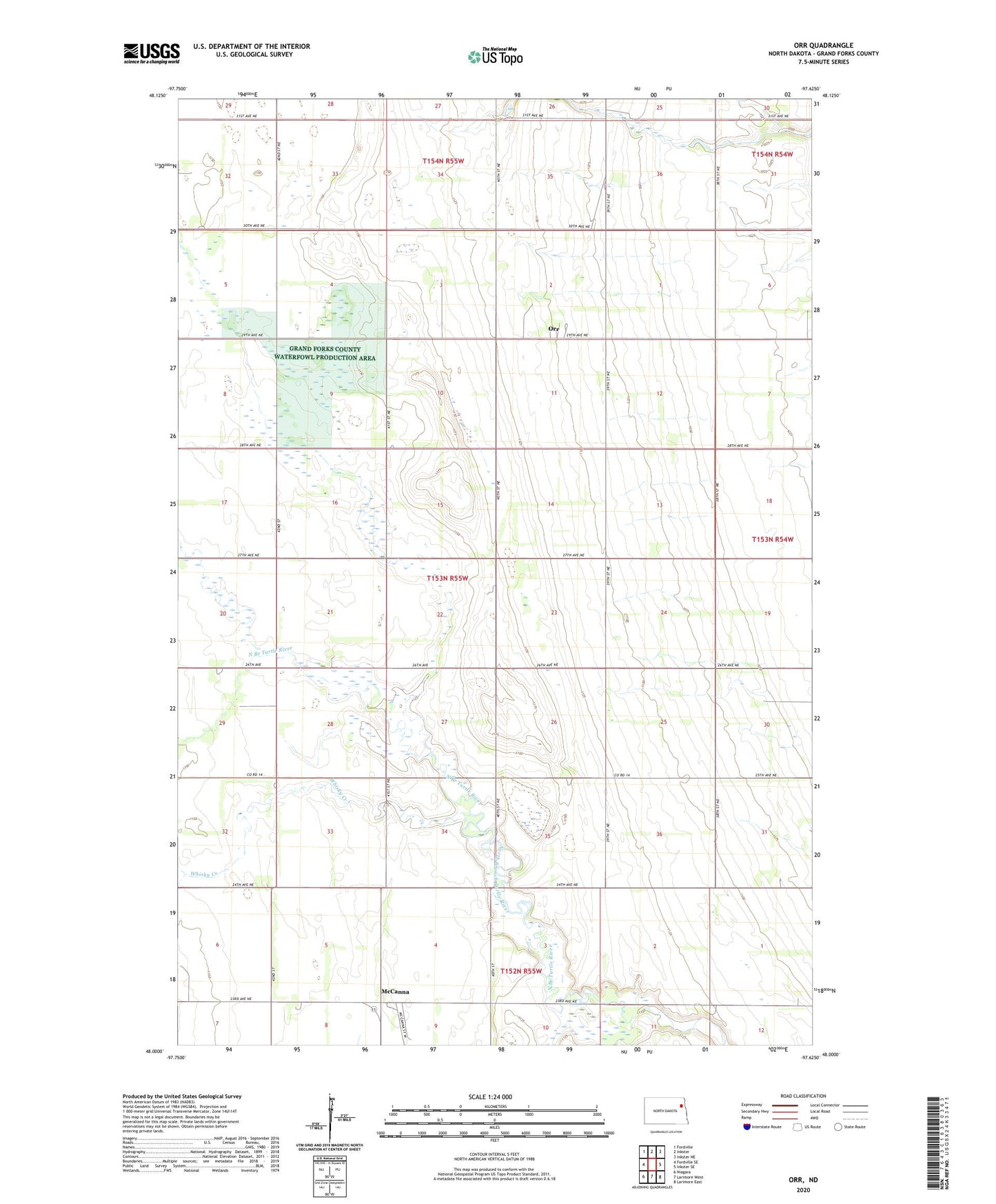 Orr North Dakota US Topo Map Image
