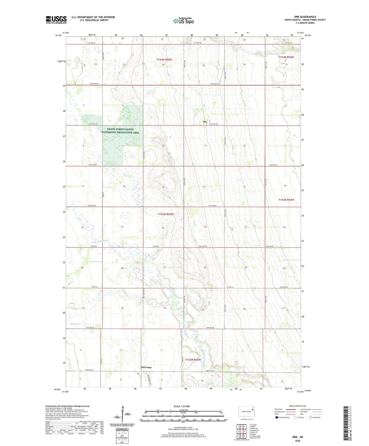 Orr North Dakota US Topo Map Image