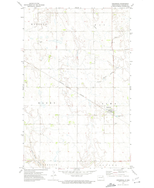 Classic USGS Osnabrock North Dakota 7.5'x7.5' Topo Map Image