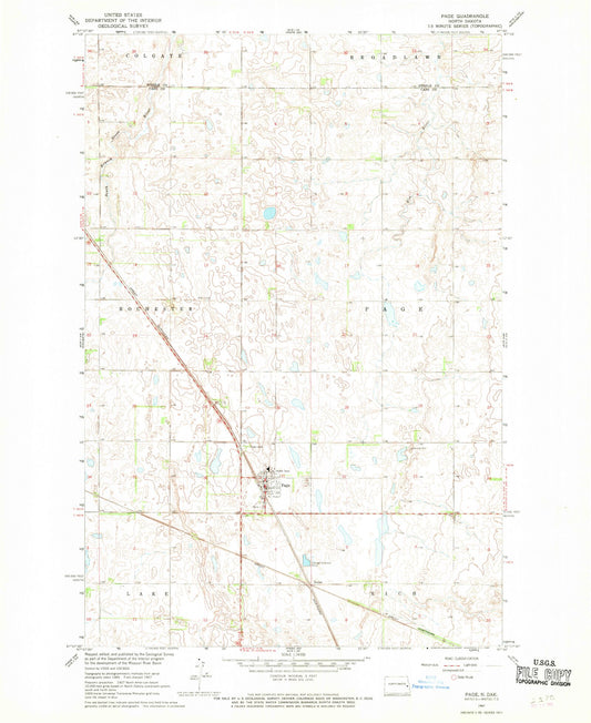 Classic USGS Page North Dakota 7.5'x7.5' Topo Map Image