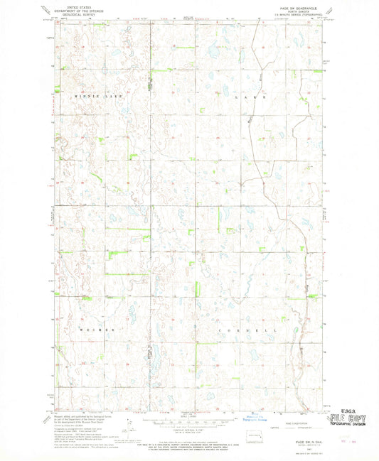 Classic USGS Page SW North Dakota 7.5'x7.5' Topo Map Image