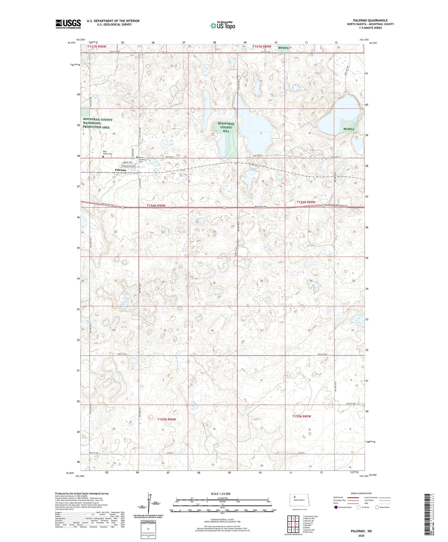 Palermo North Dakota US Topo Map Image