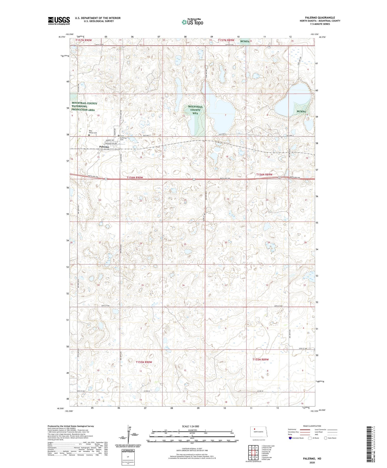 Palermo North Dakota US Topo Map Image