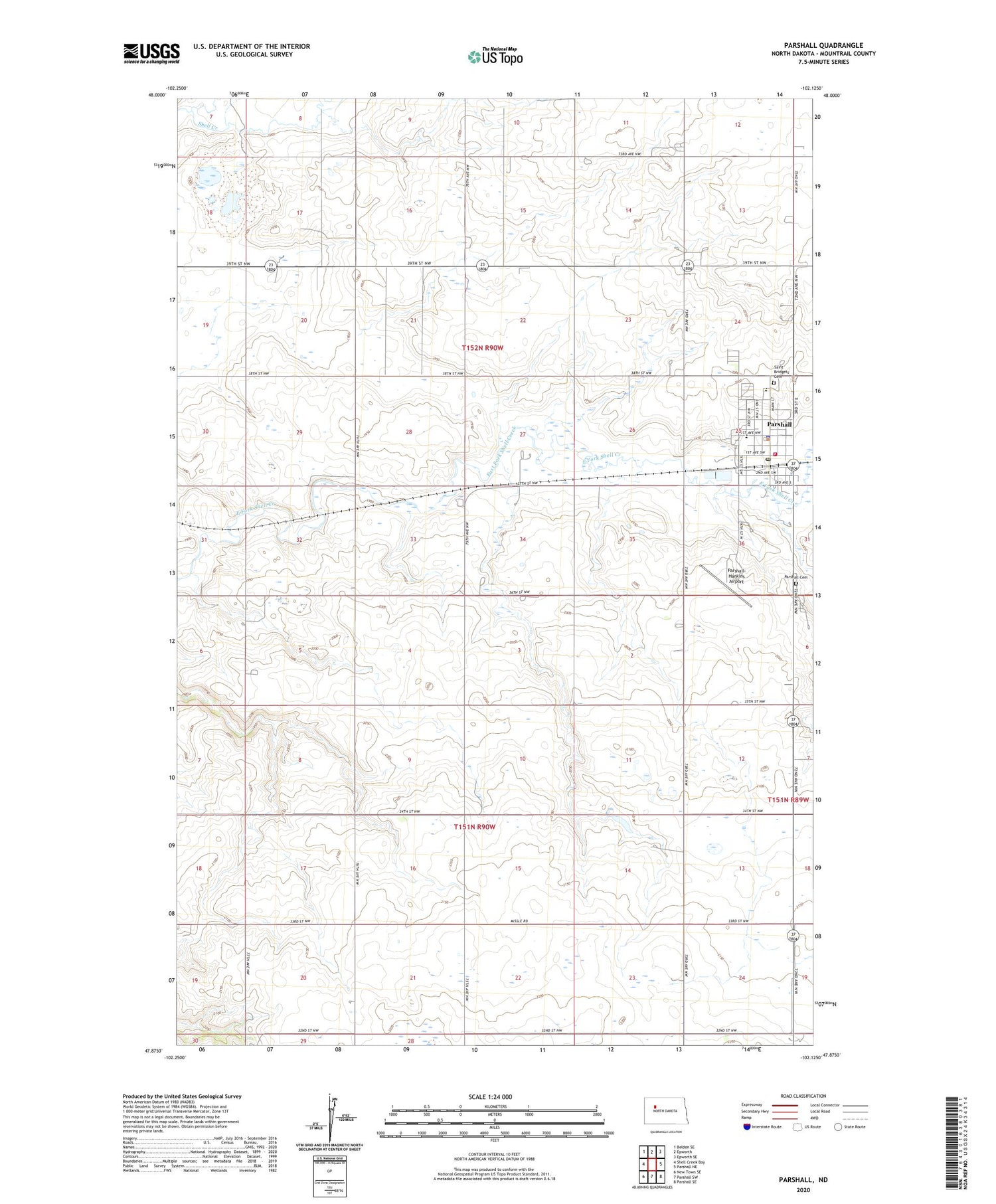 Parshall North Dakota US Topo Map Image