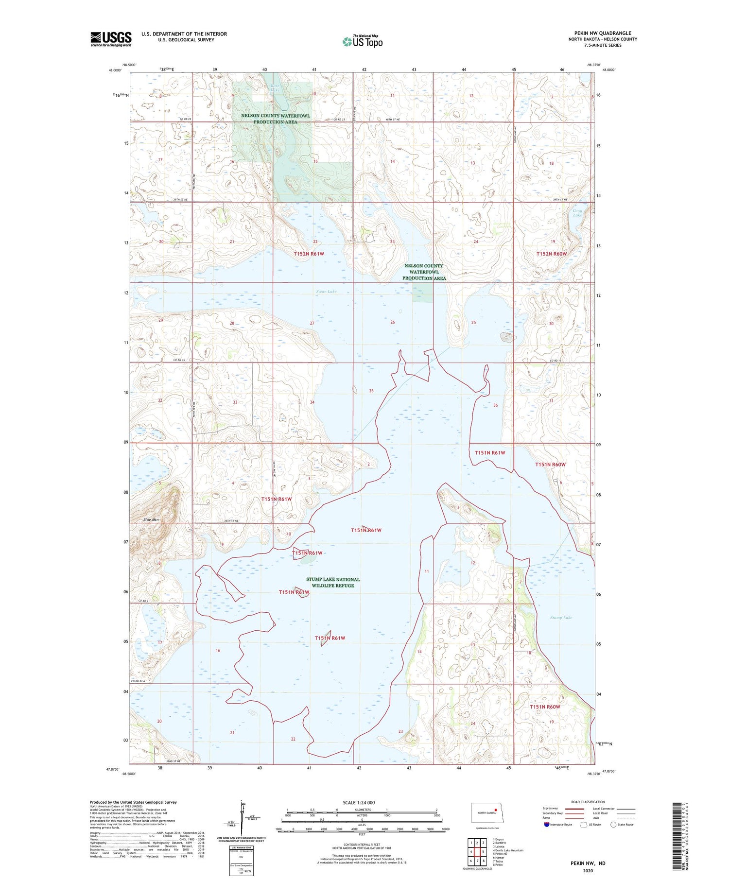 Pekin NW North Dakota US Topo Map Image