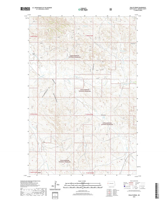 Phillip Spring North Dakota US Topo Map Image