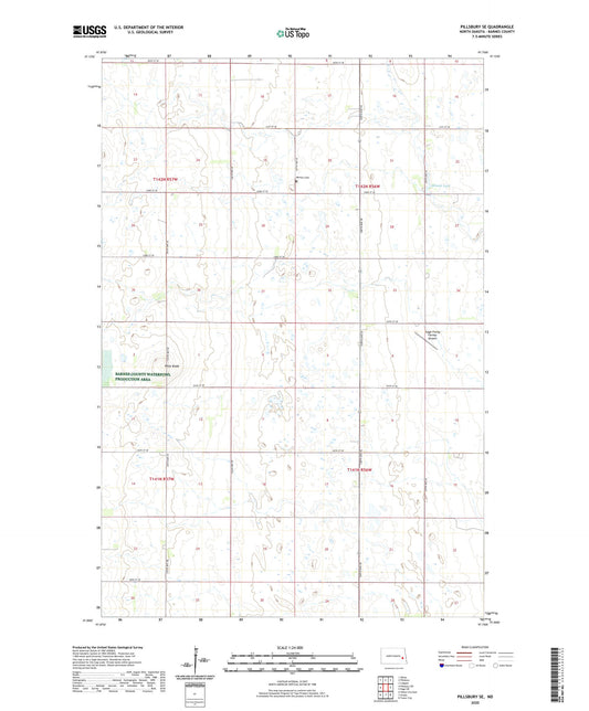 Pillsbury SE North Dakota US Topo Map Image
