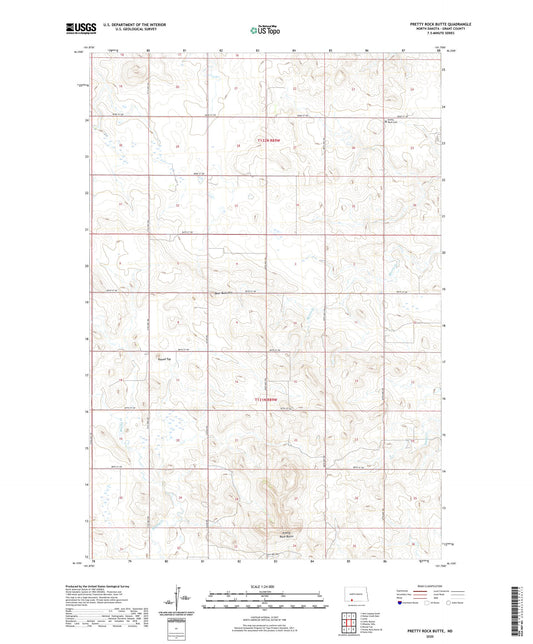 Pretty Rock Butte North Dakota US Topo Map Image