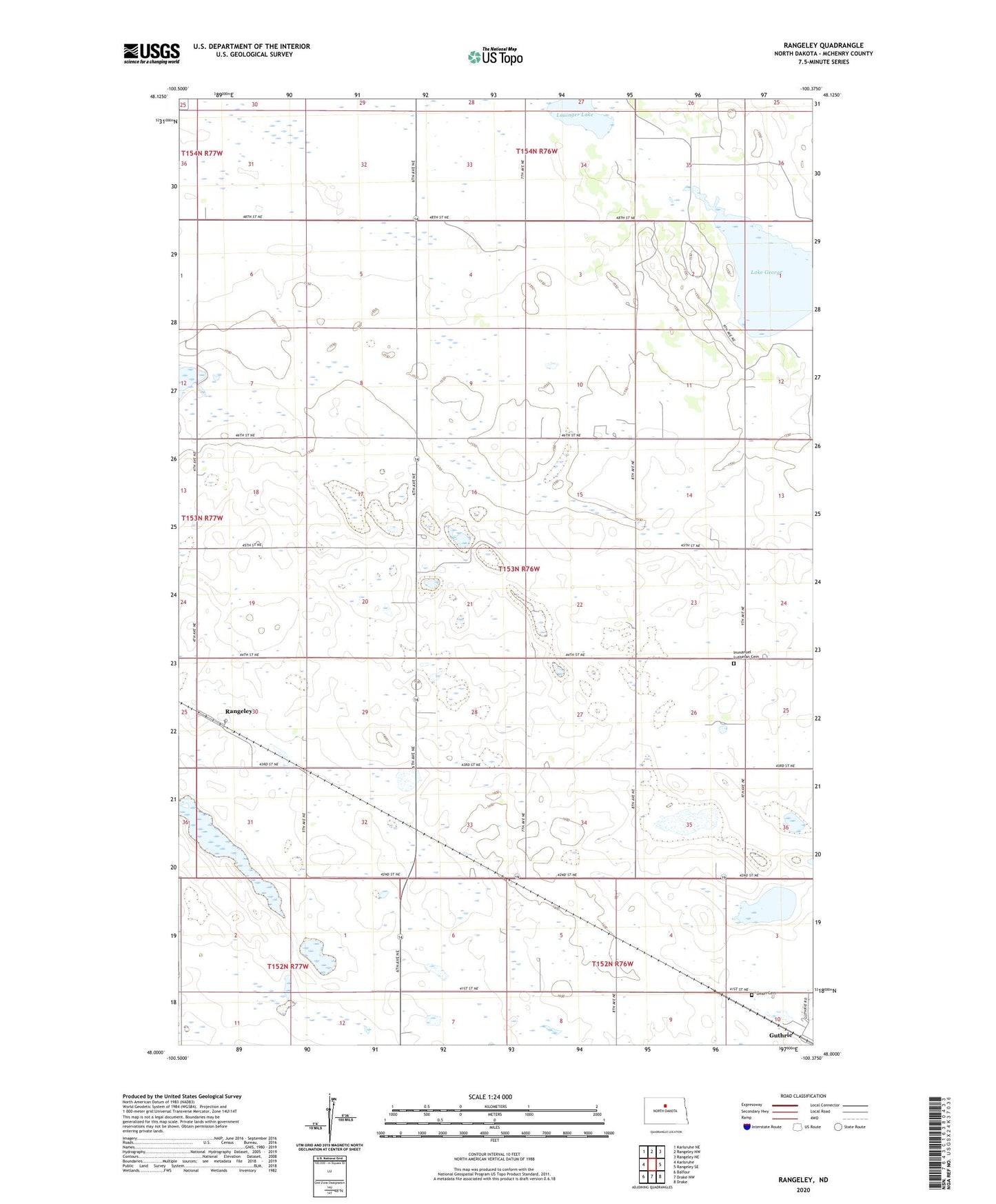 Rangeley North Dakota US Topo Map Image