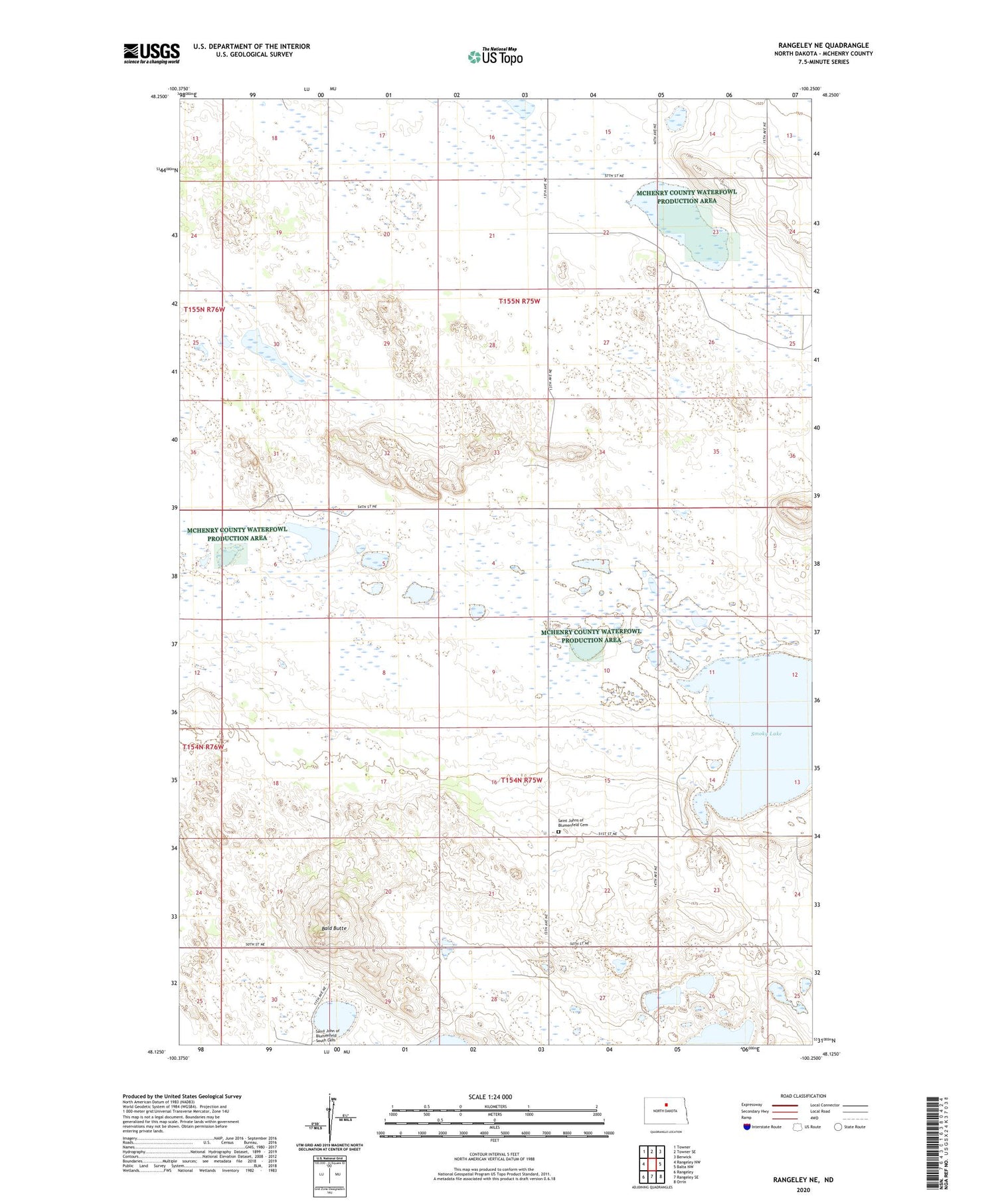 Rangeley NE North Dakota US Topo Map Image